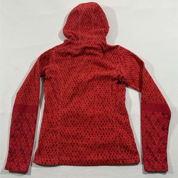 NORTH FACE Womens Pink Purple Coral Mezzaluna Fleece Zip Hoodie Pockets Sz XS - Picture 12 of 13